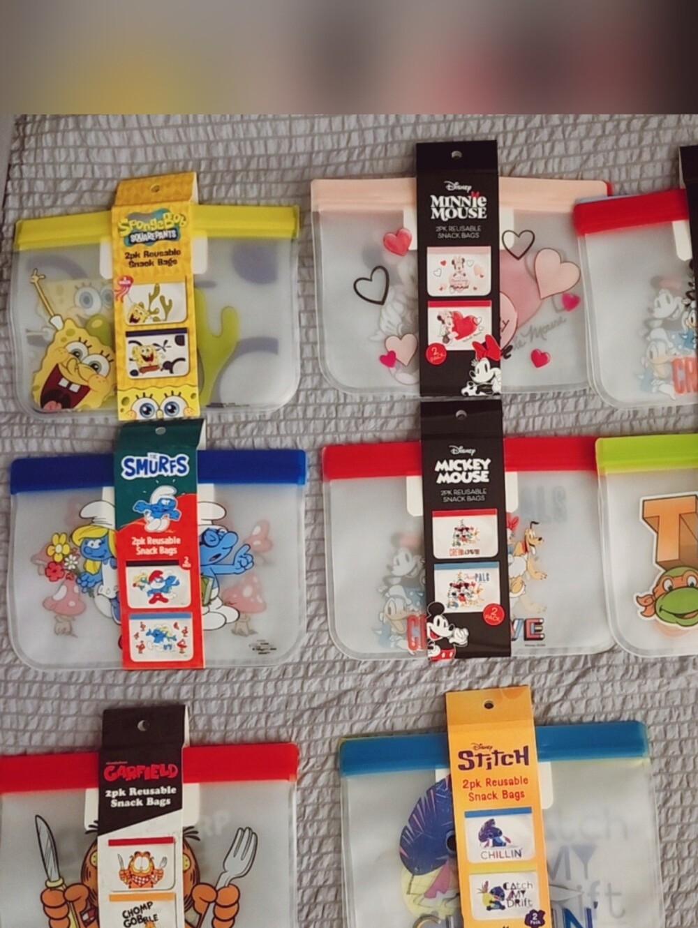 Disney Stitch Blue 2-Pack Reusable Snack Bags